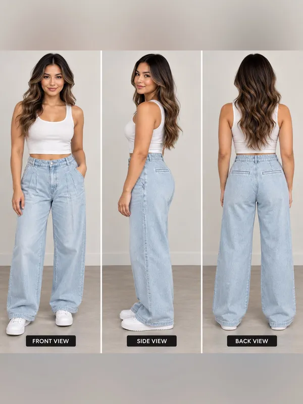 Madewell Curvy Harlow Wide-Leg Trouser Jeans W26 Light Wash NWT - Image 2
