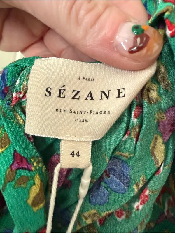 Sezane new with tags Penelope Green Floral Jumpsuit Size US 12 - Image 4