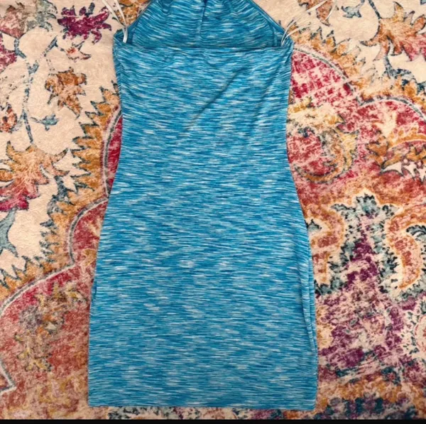 blue bodycon halter mini dress - Image 2
