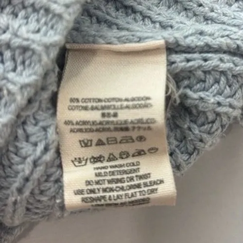 Free People Grey Ribbed Knit Cropped Short Sleeve Boxy Sweater Cotton Blend XS‎ - Image 9
