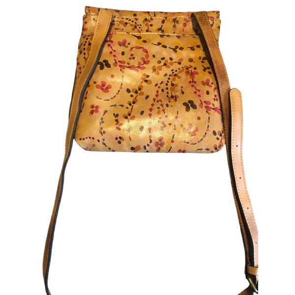 Patricia Nash Grenada Floral Print Painted Tan Crossbody Italian Leather Boho - Image 12