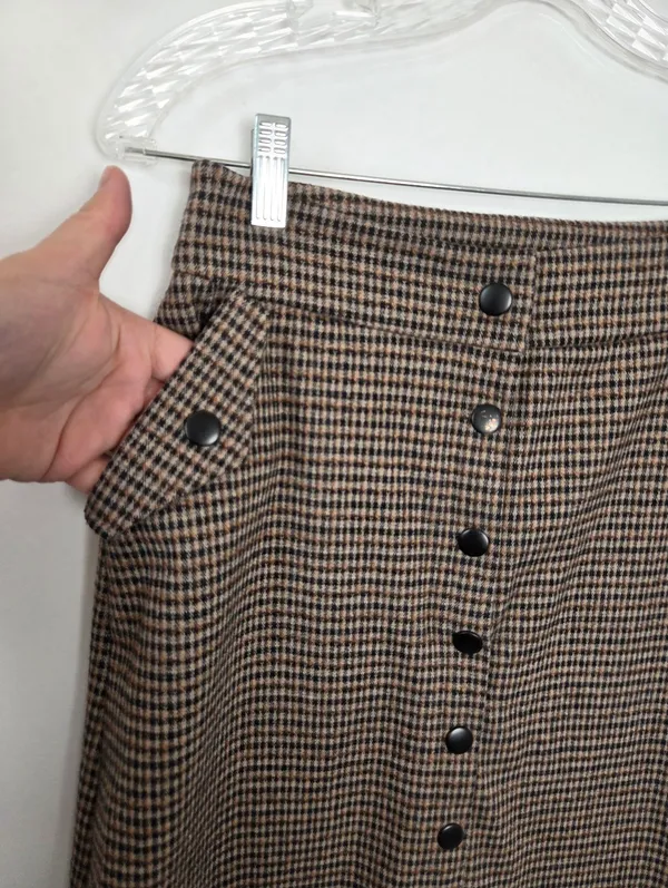 Downeast Plaid Tweed A-Line Skirt Preppy Academia Poetcore Literary Chic Small - Image 3