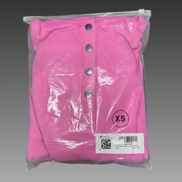 NWT Bubblegum Pink Oversized Snap‎ Front Pullover Hoodie Sz XS - Image 4