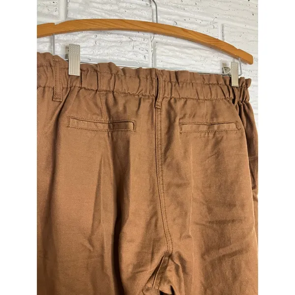 Gap‎ Wide Leg Pants Womens M Brown Excellent Cotton Lyocell Paperbag Waist - Image 5