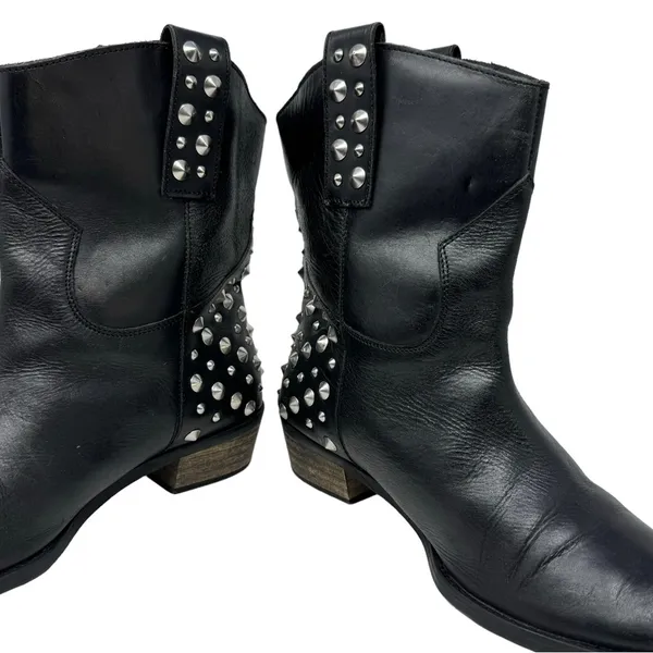 Bakers Motocore Studded Leather Mid Calf Boots Size 10 - Image 4