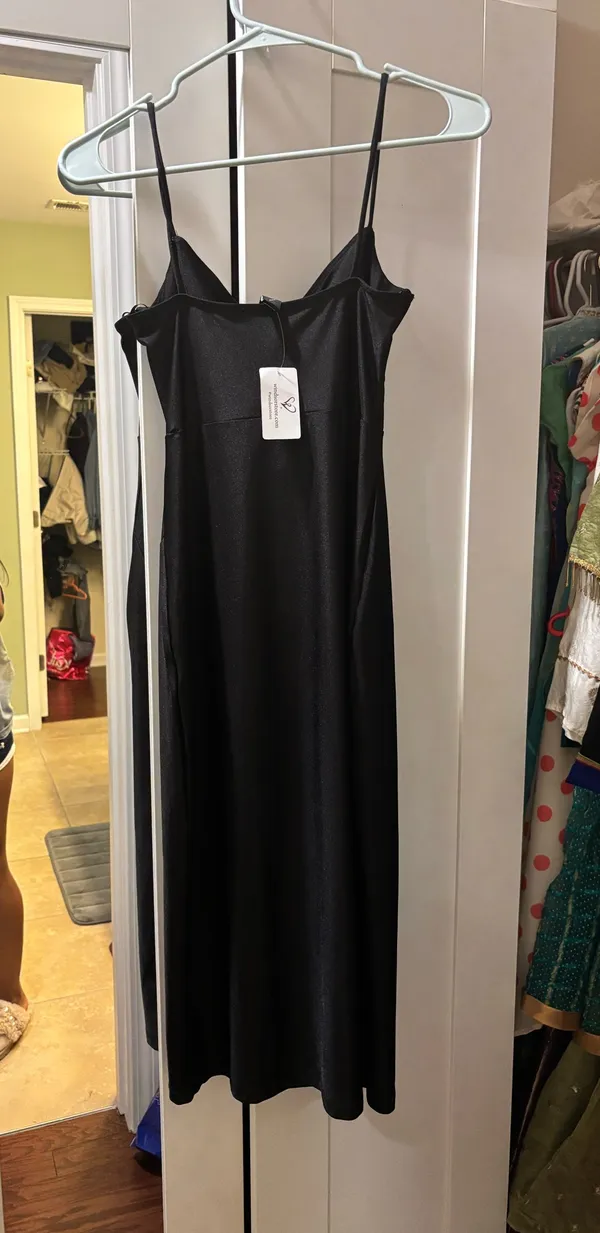 Windsor Black Formal Dress Slit with Strap - Image 2