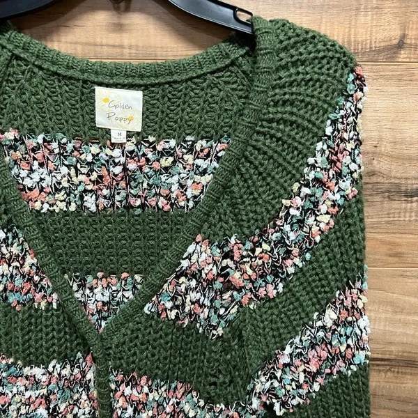 Golden poppy medium cardigan‎ Green - Image 3