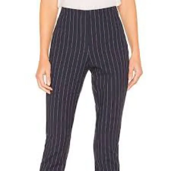 Rag & Bone Simone Navy‎ Pinstripe Snap Dress Pants Size 2 EUC - Image 2