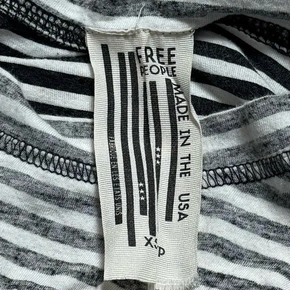 Free People Stripe Distressed Top Beetlejuice Asymmetrical Halloween Grunge XS - Image 8