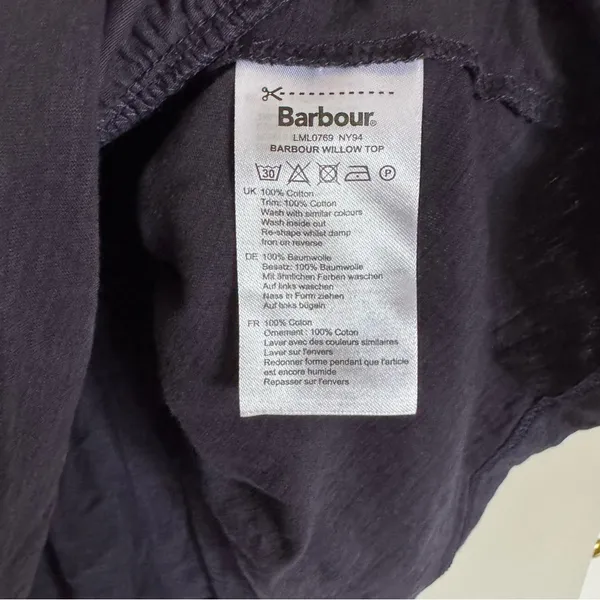 Barbour Willow Swing Top – Women’s US 8 / UK 12 Midnight Navy Crochet Tie Back - Image 7