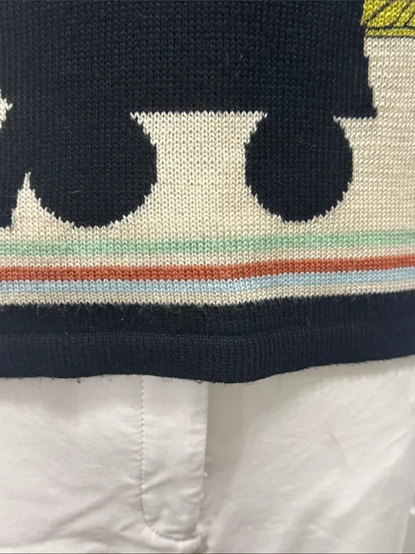 Vintage Unbranded Cotton Cream Graphic Crewneck Sweater Size Large - Image 6
