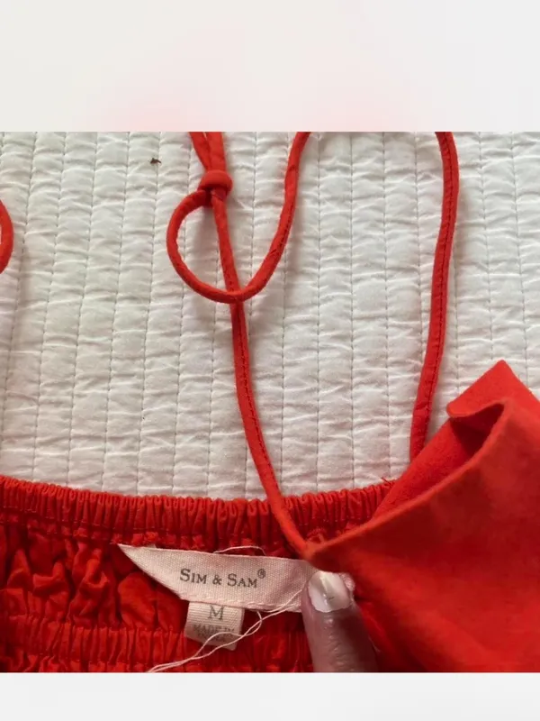 Sim & Sam red ruffle tank top - Image 4