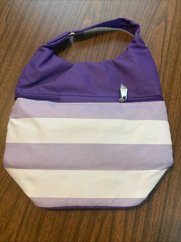 NEW JOY Deluxe Insulated Lunch Cooler Tote Bag Purple - Image 3