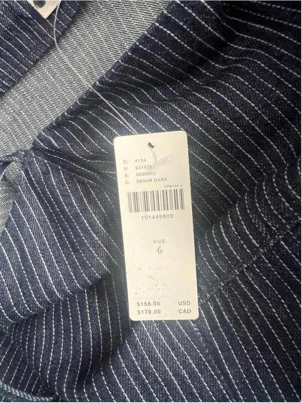 NWT Anthropologie Pilcro Pinstripe Denim Pleated Sleeveless Mini Dress W/Shorts - Image 6
