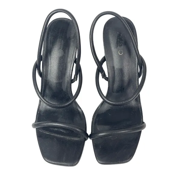 Aldo Karla Black Square Toe Thin Block Heels Dress Slingback Heels Sandals Sz 6 - Image 2