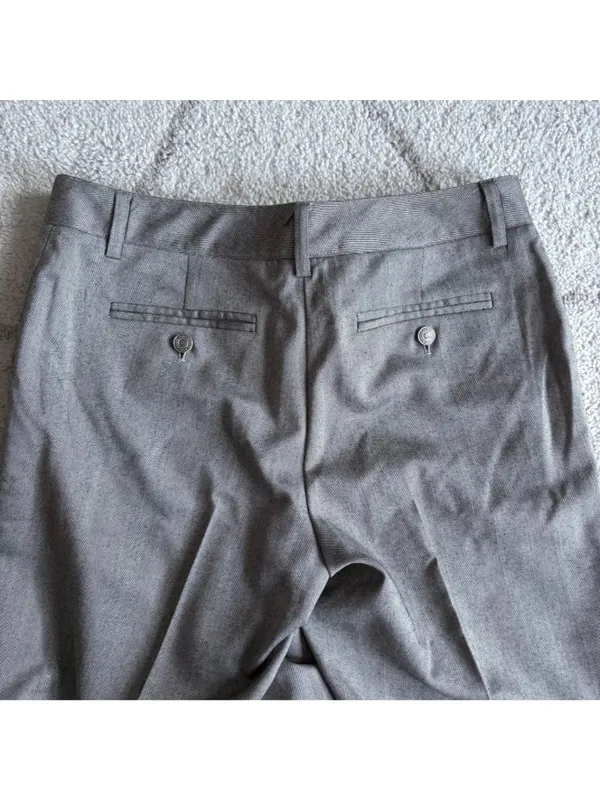 Michael Michael Kors Gray Herringbone Dress Pants Straight Leg Career Workwear - Image 8