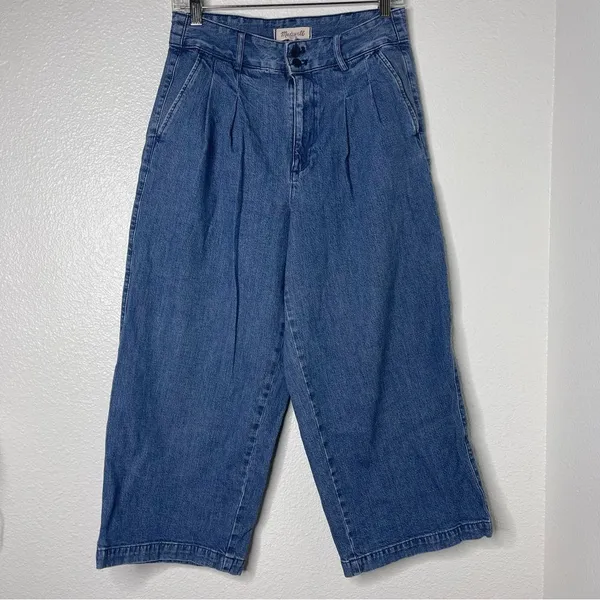 Madewell The Harlow Wide-Leg Cropped Jean in Fairson Wash Size 4/28 - Image 2