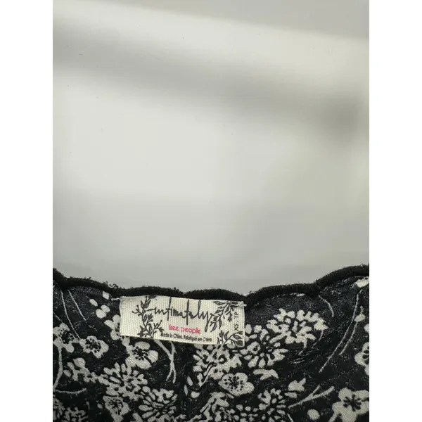 Free People‎ Womens Black Kora Cami Tank Size XS Feminine Floral Coquette Light - Image 6