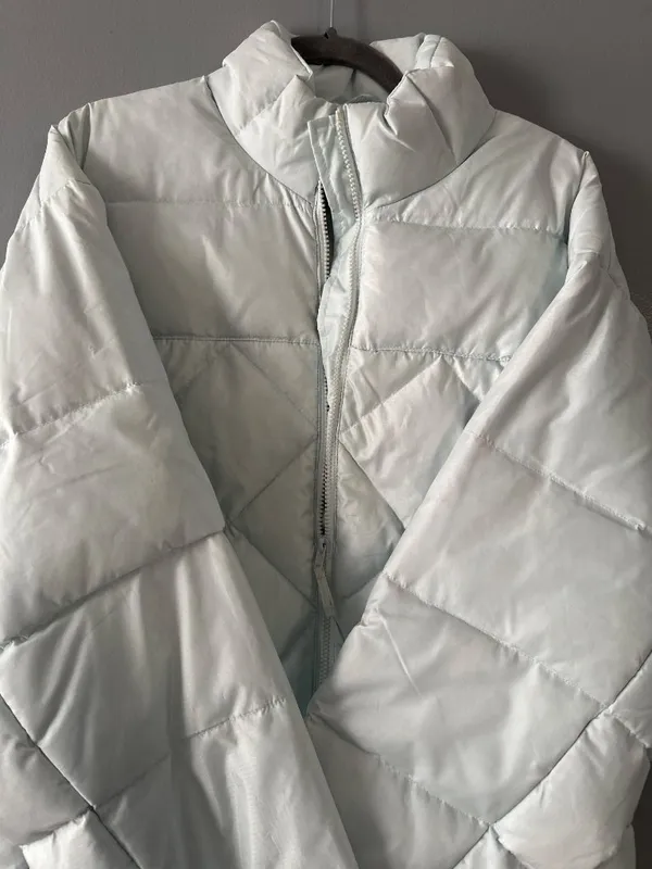Steve & Barry’s Double Down Jacket Womens Light Mint Quilted Feather Down Puffer - Image 9