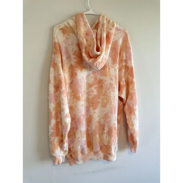 Aerie Oversized Tie Dye Everyday Hoodie Sweatshirt Womens S Pink‎ Orange - Image 2