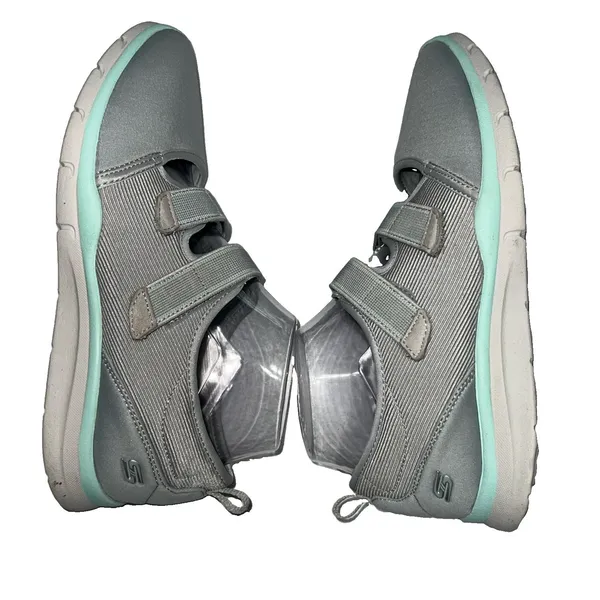 Skechers Gratis Cloud Mary Jane Walking Shoes Gray‎ Mint Memory Foam Women 8.5 - Image 5