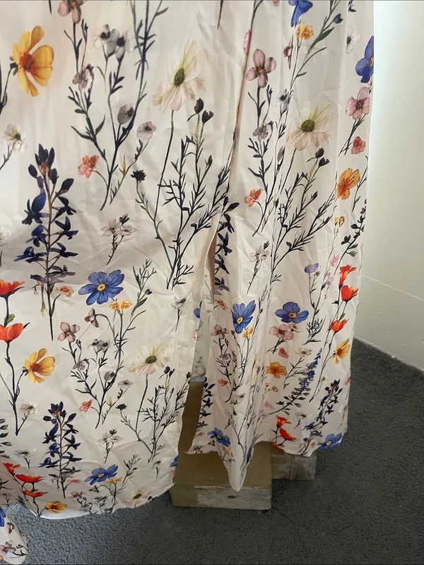 Women's Cream Floral Maxi Dress with Puff Sleeves - Image 4