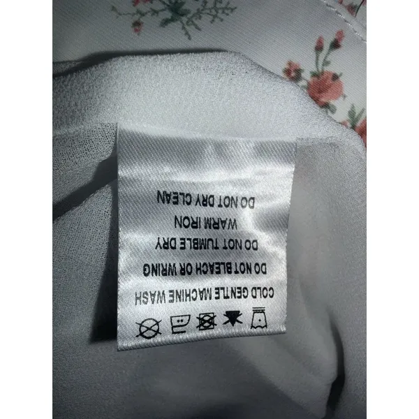 Princess Polly Fowler Maxi Skirt 8 White Floral Tiered Coquette Cottage Boho - Image 9