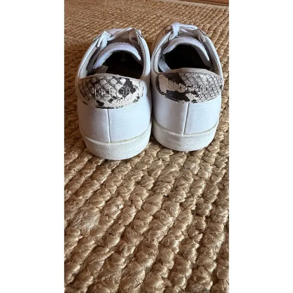 ASOS/Superga 2843 Club S Genuine Leather White Snake Heel Unisex Size 40 - Image 4