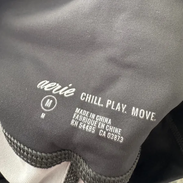 Aerie Chill Play Move 7/8 Black Gray Colorblock Mesh‎ Leggings - Image 5