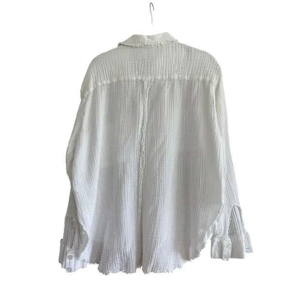 Urban Outfitters Gauzy Button Down Top White Size Medium - Image 6