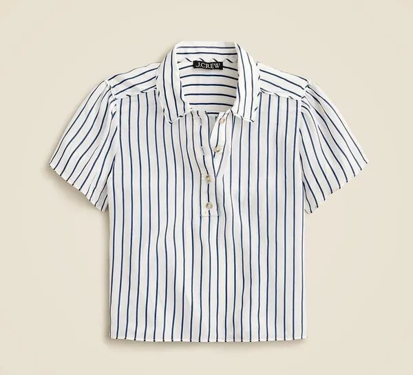 NWT J crew Sheer popover top in crepe de chine Sz 10 Sold Out - tear in front - Image 4