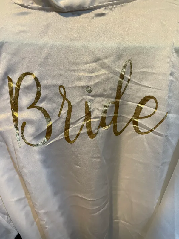 Bridal Silk Robe White Size L - Image 3