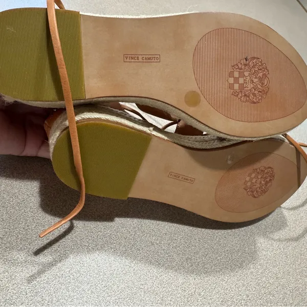 Women’s Tan Leather Lace-Up Espadrille Sandals by Vince Camuto - Image 4