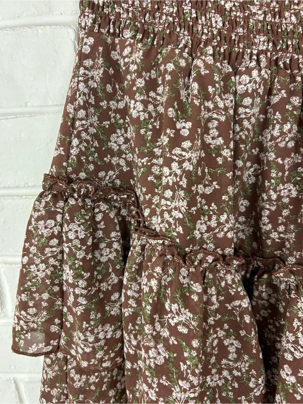 Altar’d State Brown Floral Mini Skirt Size S - Image 6