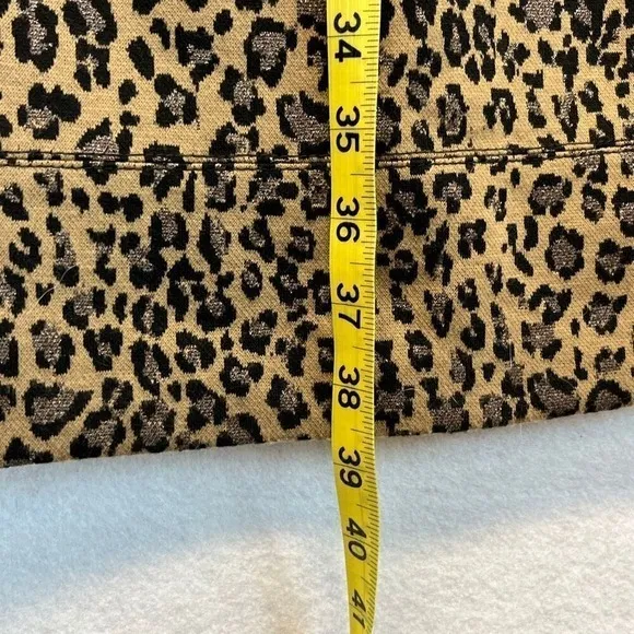 ANTONIO MELANI Dress Size 6 Black Brown‎ Sparkle Leopard Print 3/4 Sleeve V Neck - Image 8