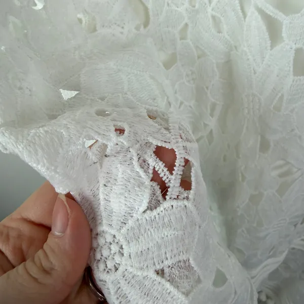 NWT Boston Proper White Lace Pom Pom Swiss Dot Maxi Dress‎ Large Bridal Cottage - Image 7