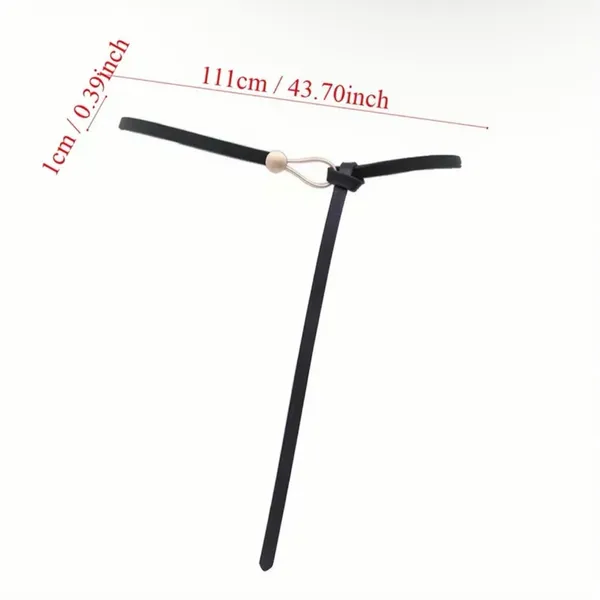 Black Trendy Knotted Skinny Thin Belt For Women Classic Solid Color Faux Leather - Image 11