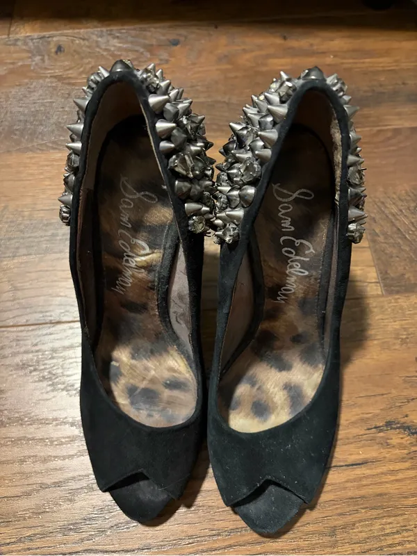 Sam Edelman Lorissa Black Spike Studded High Heel Pumps - Image 2