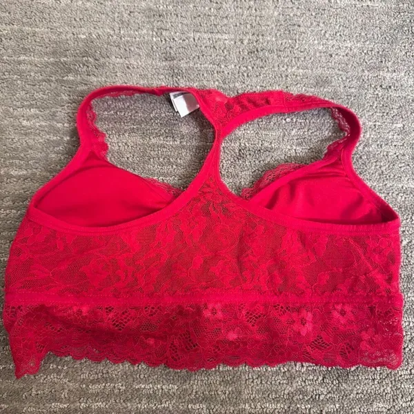 DKNY Intimates Red Lace Racerback Bralette Valentines Day XS - Image 2