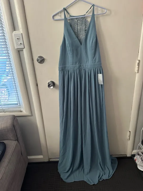 Lulu's Dusty Blue Spaghetti Strap Maxi Dress - Image 10