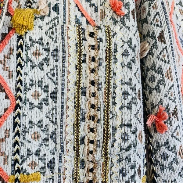 ANTHROPOLOGIE Verb Kellianne Bohemian Rug Tasseled Shirt Jacket Size L NEW - Image 7