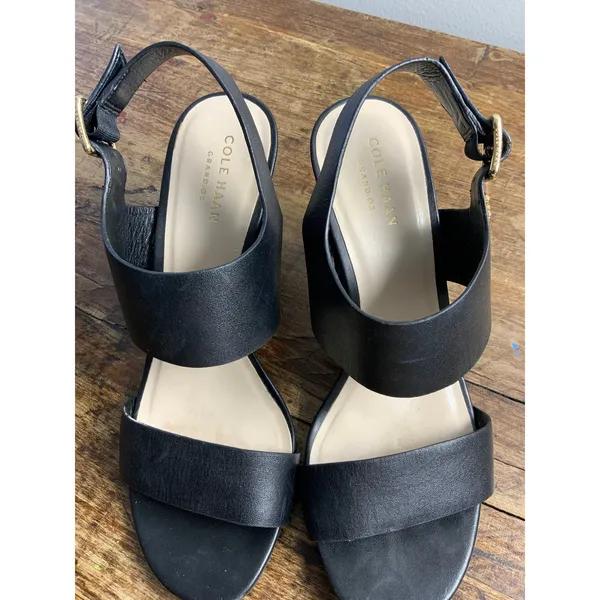 Cole Haan Octavia Black Leather Sandal size 7‎ - Image 3