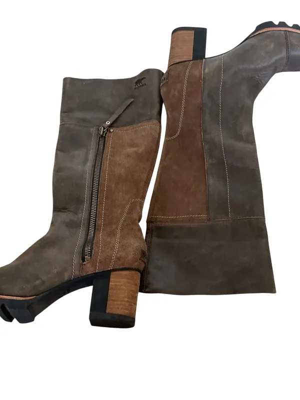 Sorel “Addinngton” tall water proof boots brown leather suede size 7 - Image 3