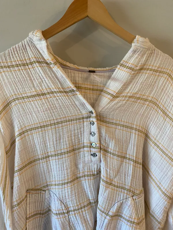 Free People Rolling Clouds Hooded Blouse - Image 5