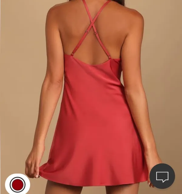Pink Satin Mini Dress - Image 2