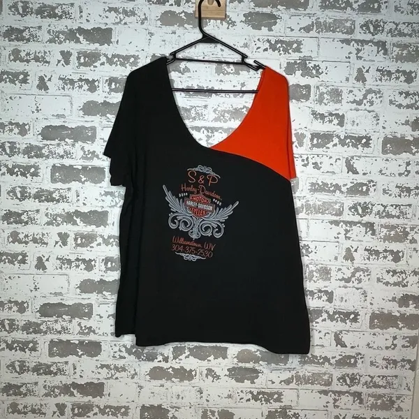 Harley Davidson | women off the shoulder vneck top - Image 5