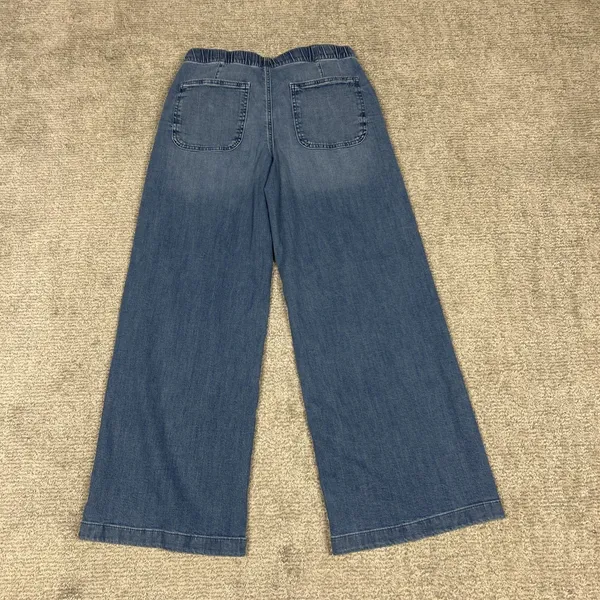 American Eagle Ultra Wide Leg Jeans Womens Small Long Low Rise Baggy Denim 30x30 - Image 8
