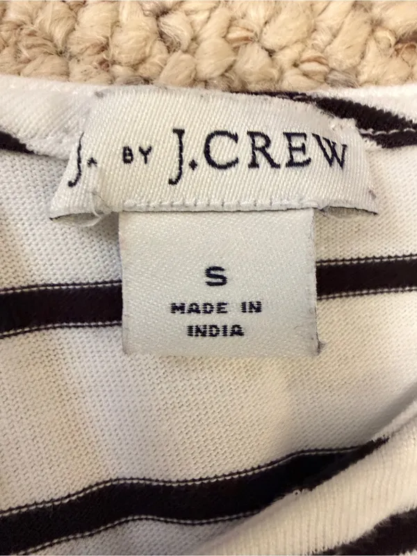 J Crew Black White Striped‎ Knit Sheath Dress Small - Image 3