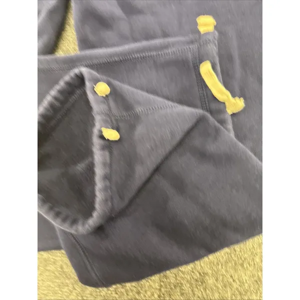 Polo Ralph Lauren Womens L Navy Fleece Sweatpants Yellow Pony Drawstring - Image 6