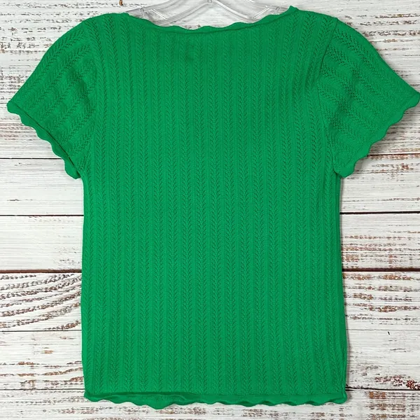 Wilfred Aritzia Alien Green Sweater Crop Top, NWT, Size Medium, MSRP $78 - Image 9